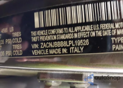 2020 Jeep Renegade Latitude 4X4 from USA, damaged, VIN ZACNJBBB8LPL19526